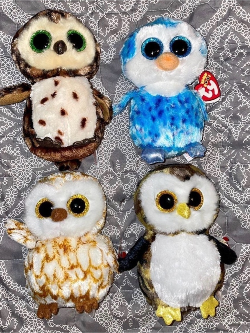 Ty Beanie Boos Retired Owls, 4 Included